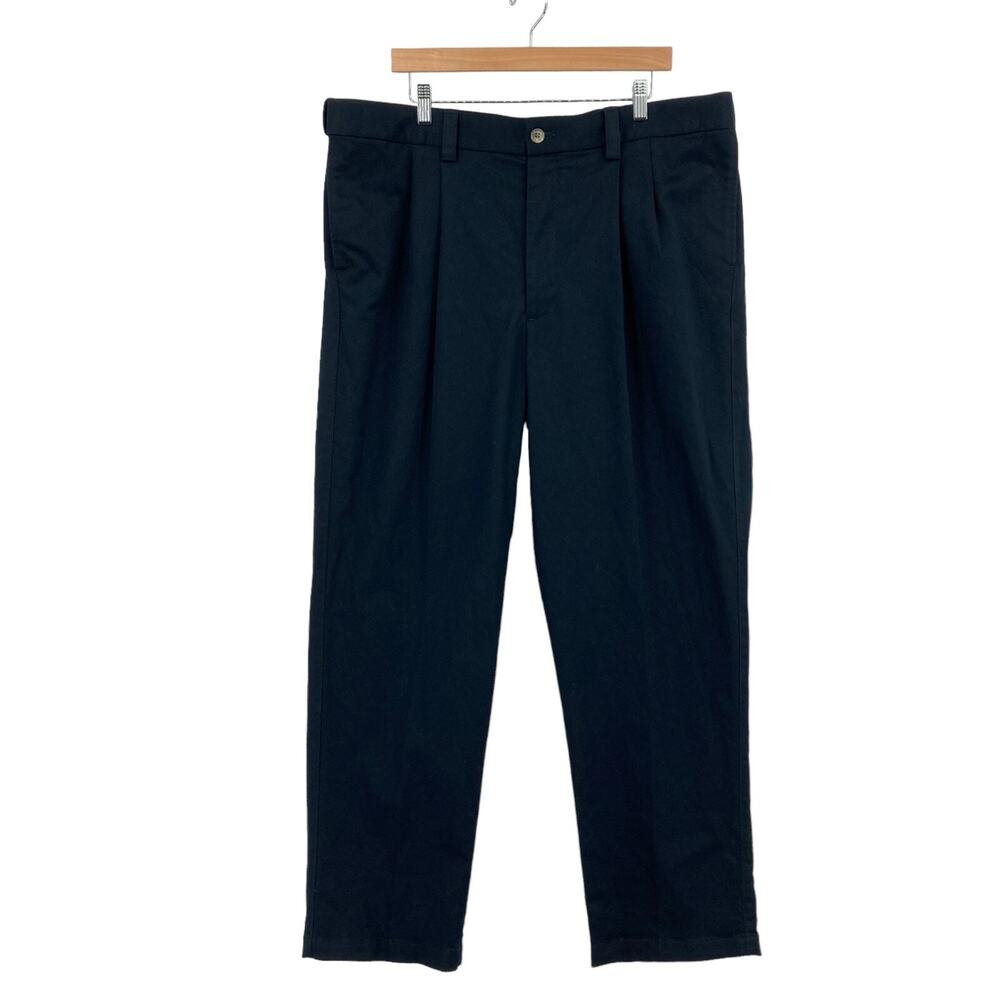 Oak Hill Chino Pants Mens 44x30 Navy Cotton Flat Front Straight Leg Outdoor